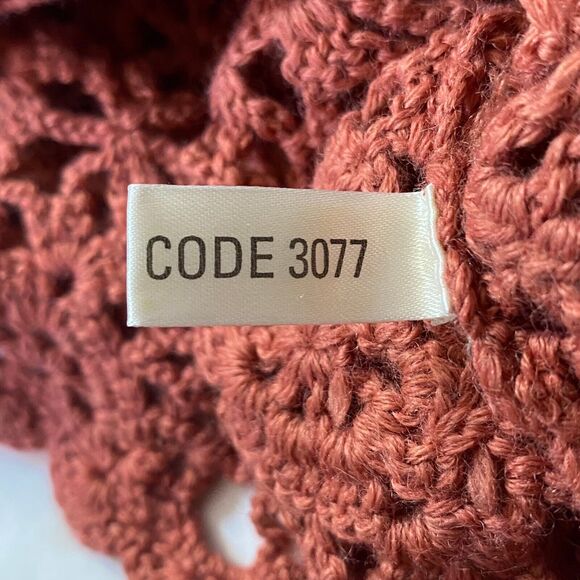 Boston Proper Crochet Kimono Sweater Women Size M Dark Rose Pink Wool Blend NWOT - Picture 10 of 15